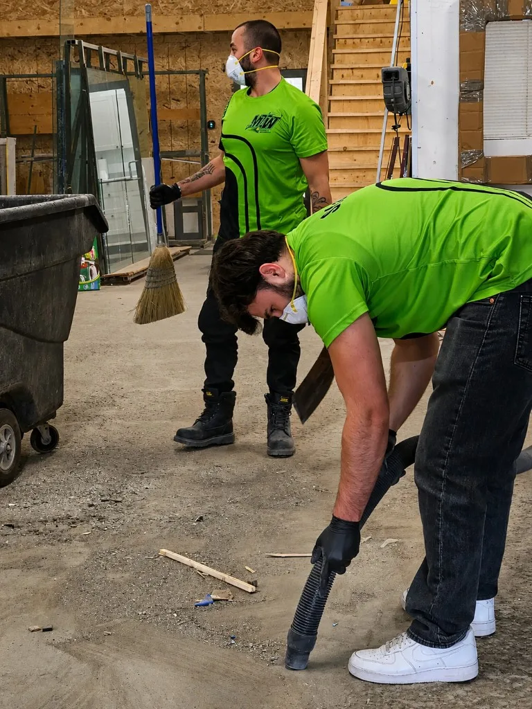 Commercial and office cleaning service in progress