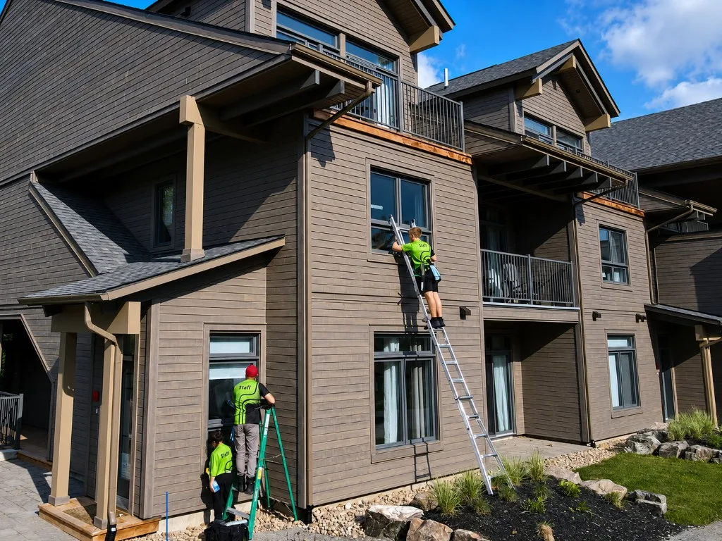 Exterior cleaning of a commercial property